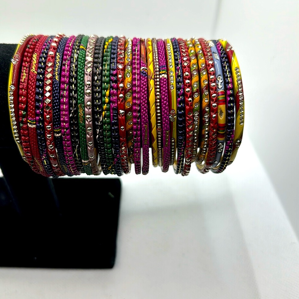 Multicolor bracelets with rhinestones